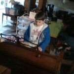 My nephew tries it out.
